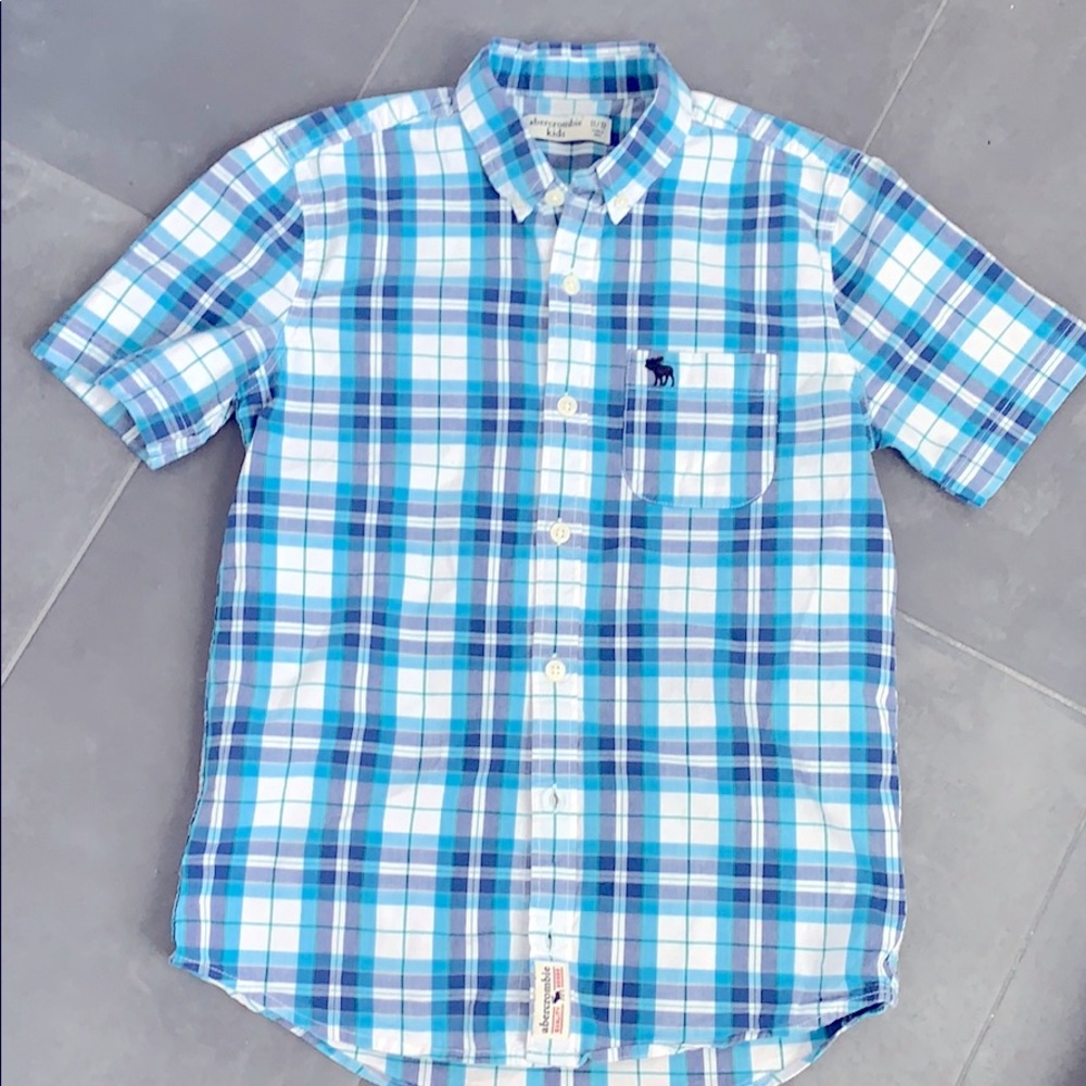 Abercrombie kids plaid button up cotton shirt
